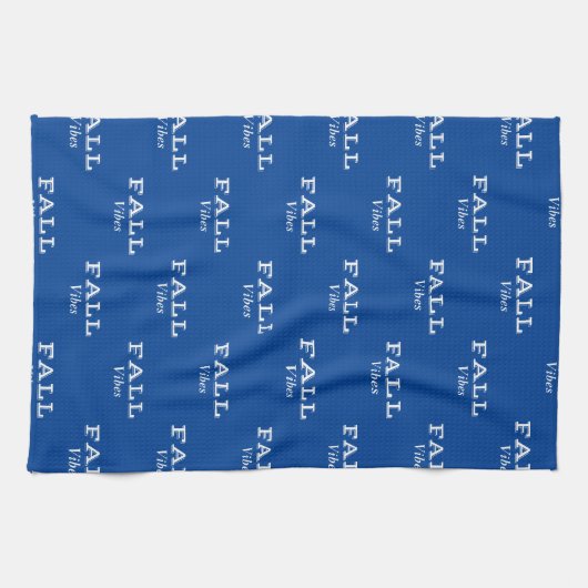 Eleganter und minimaler Fall | Fall Vibes Blue Geschirrtuch (Horizontal)