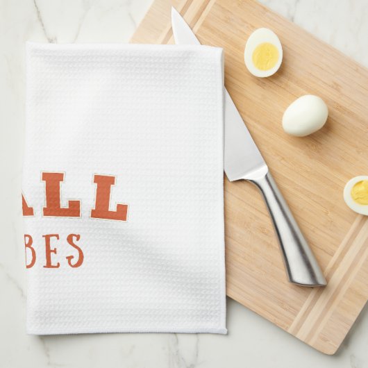 Eleganter und minimaler Fall | Fall Vibes White Geschirrtuch (Viertel Falte)