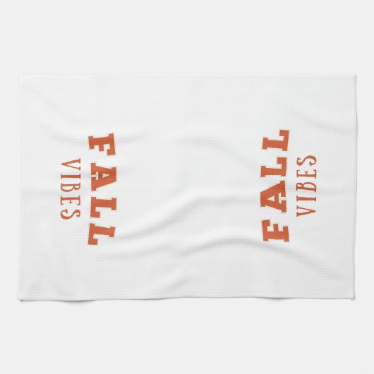 Eleganter und minimaler Fall | Fall Vibes White Geschirrtuch (Horizontal)