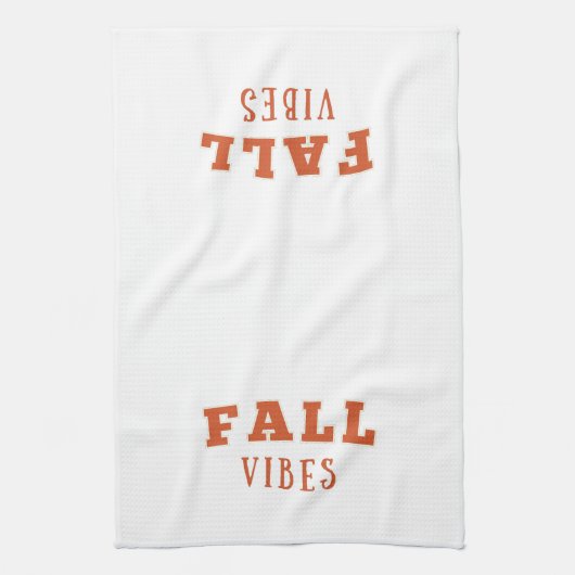 Eleganter und minimaler Fall | Fall Vibes White Geschirrtuch (Vertikal)