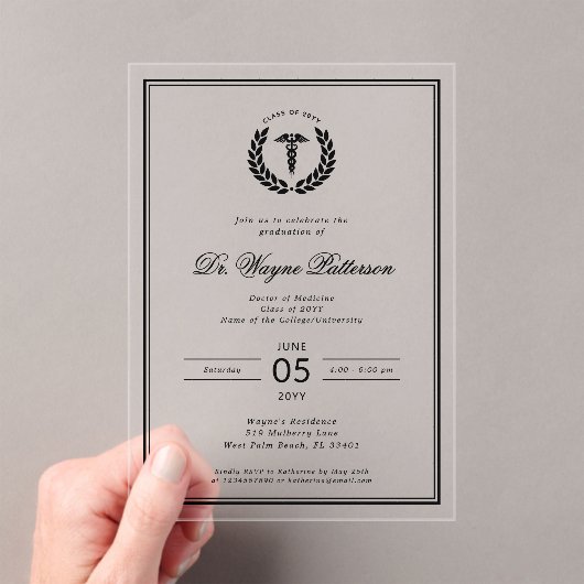 Eleganter und Minimalistischer Abschluss der Mediz Acryleinladungen (Insitu (Handheld))