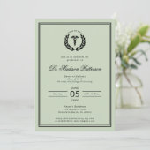 Eleganter und Minimalistischer Abschluss der Mediz Einladung (Stehend Vorderseite)