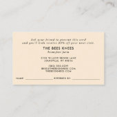 Eleganter und Minimalistischer Honigbier Empfehlungskarte (Rückseite)