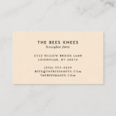 Eleganter und Minimalistischer Honigbier Visitenkarte (Rückseite)