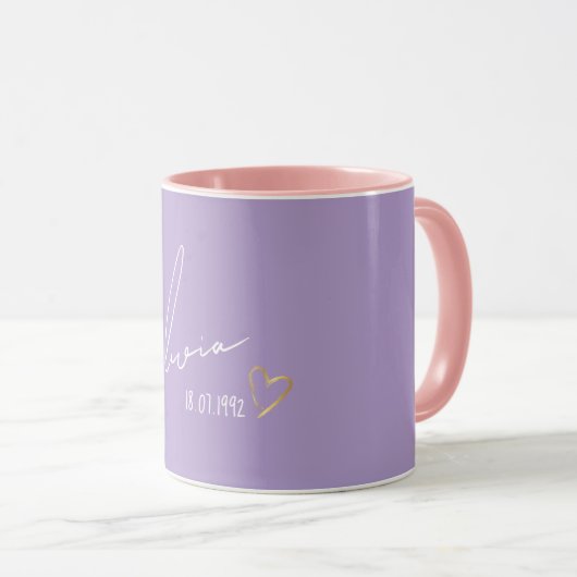 Eleganter und minimalistischer Personalisierter Na Tasse (VorderseiteRechts)