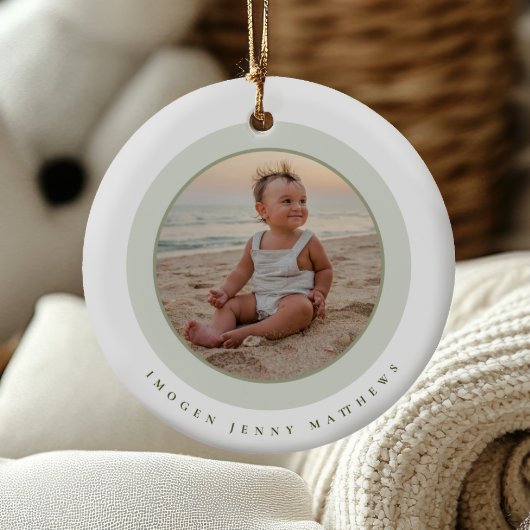 Eleganter und moderner Baby's First Christmas Keep Keramik Ornament