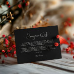 Eleganter und moderner Black Honeymoon Wunsch Begleitkarte<br><div class="desc">Eine moderne Typografie und ein klassisches schwarzes Thema für Ihre Hochzeitsarbeit: Wählen Sie diese einfache und elegante Hochzeitssuite. Vollständig anpassbar: Sie können sowohl den Hintergrund als auch die Textfarbe beliebig ändern.</div>