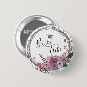 Eleganter und moderner Blume-Kranz-Stamm Button (Vorne & Hinten)