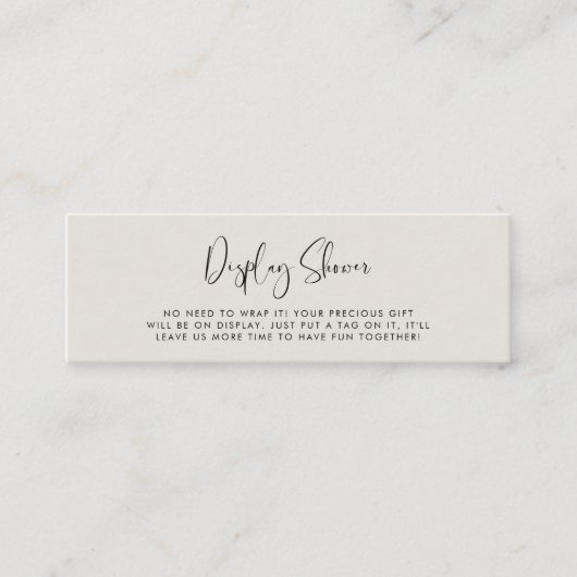 Eleganter und moderner Display Duschkarteneinsatz Mini Visitenkarte (Vorderseite)