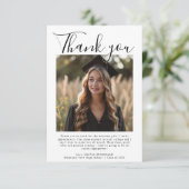 Eleganter und moderner Foto Abschluss Vielen Dank Dankeskarte (Stehend Vorderseite)