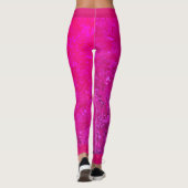 Eleganter und moderner Fuschia-rosa abstrakter Gra Leggings (Rückseite)