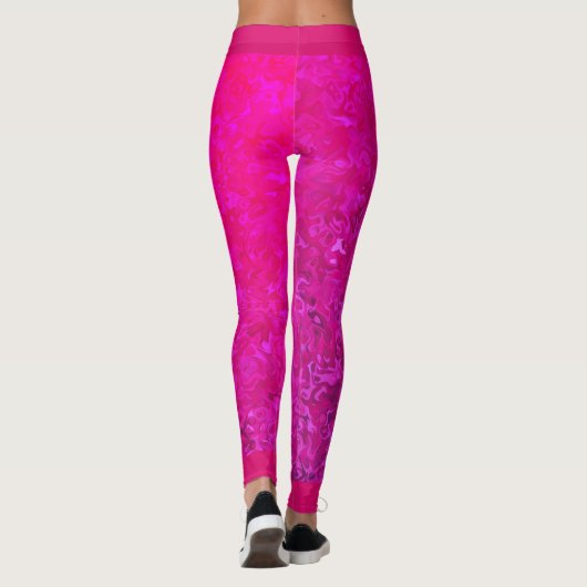 Eleganter und moderner Fuschia-rosa abstrakter Gra Leggings (Rückseite)