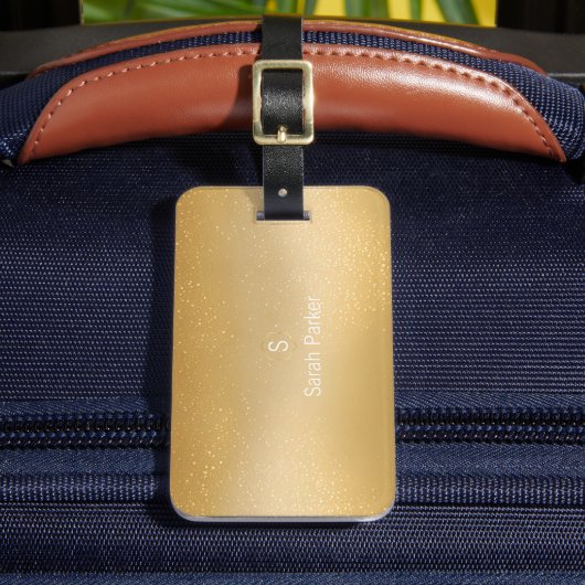 Eleganter und moderner goldfarbener Akryllischer G Gepäckanhänger (Vorderseite Insitu 2)