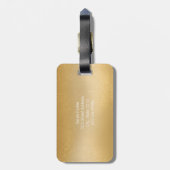 Eleganter und moderner goldfarbener Akryllischer G Gepäckanhänger (Rückseite vertikal)