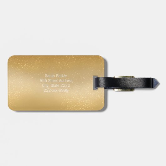 Eleganter und moderner goldfarbener Akryllischer G Gepäckanhänger (Rückseite horizontal)