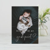 Eleganter und moderner Guide Elternvorschlaf Fotok Einladung (Stehend Vorderseite)