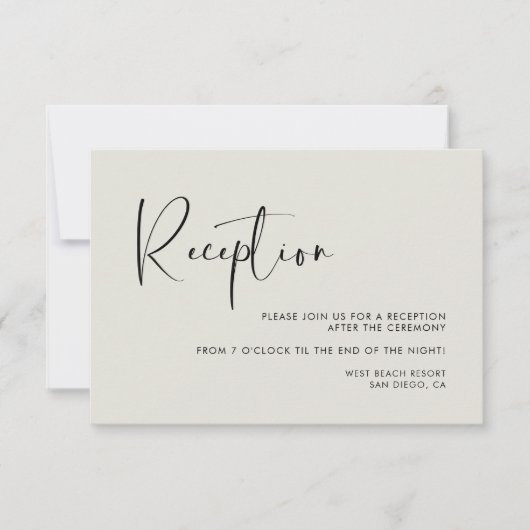 Eleganter und moderner Hochzeitsempfang Einladung (Vorderseite)