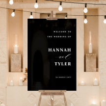 Eleganter und moderner Hochzeitsempfang Schwarz