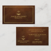 Eleganter und moderner lederner Rechtsanwalt Visitenkarte (Vorne/Hinten)