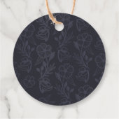 Eleganter und moderner Monogram-Kreid Schwarz Geschenkanhänger (Rückseite)