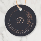 Eleganter und moderner Monogram-Kreid Schwarz Geschenkanhänger (Vorderseite)