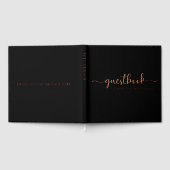 Eleganter und moderner Personalisierter Schwarzer  Gästebuch (Voll)
