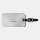 Eleganter und moderner silberfarbener Akryllischer Gepäckanhänger (Vorderseite horizontal)