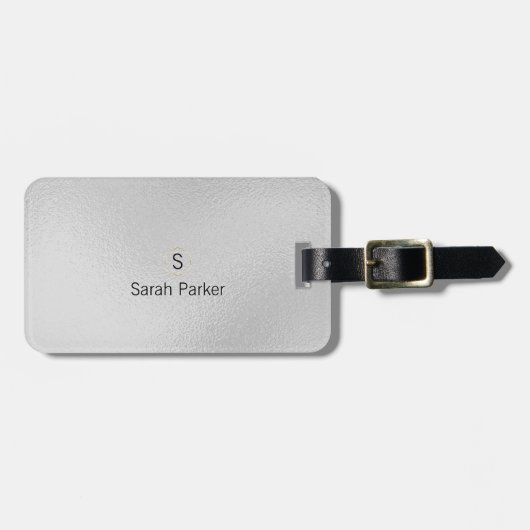 Eleganter und moderner silberfarbener Akryllischer Gepäckanhänger (Vorderseite horizontal)