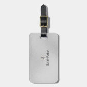 Eleganter und moderner silberfarbener Akryllischer Gepäckanhänger (Vorderseite vertikal)