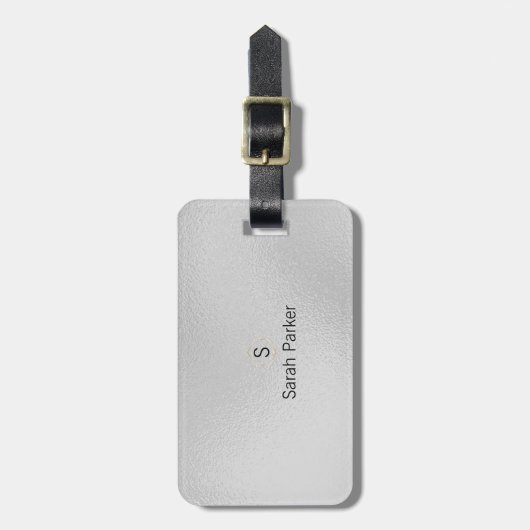 Eleganter und moderner silberfarbener Akryllischer Gepäckanhänger (Vorderseite vertikal)