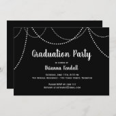 Eleganter und moderner String Lights Abschluss lad Einladung (Vorne/Hinten)