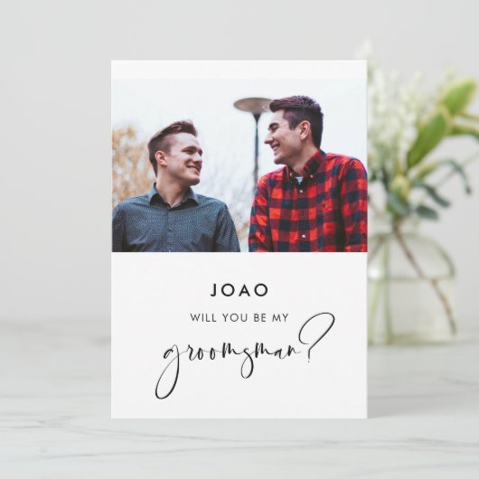 Eleganter und moderner Trauzeuge Einladung (Stehend Vorderseite)