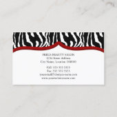 Eleganter und mutiger Zebra-Druck Visitenkarte (Rückseite)