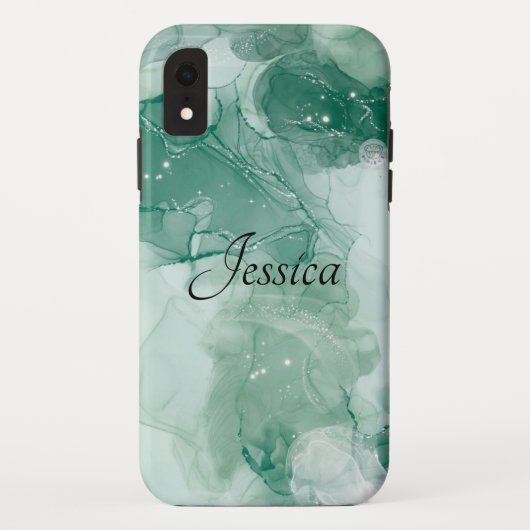 Eleganter und sanfter schwarzer QR-Code Case-Mate iPhone Hülle (Rückseite)