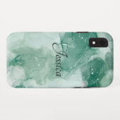 Eleganter und sanfter schwarzer QR-Code Case-Mate iPhone Hülle (Rückseite (Horizontal))
