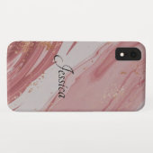 Eleganter und sanfter schwarzer QR-Code Case-Mate iPhone Hülle (Rückseite (Horizontal))