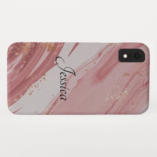 Eleganter und sanfter schwarzer QR-Code Case-Mate iPhone Hülle (Rückseite (Horizontal))