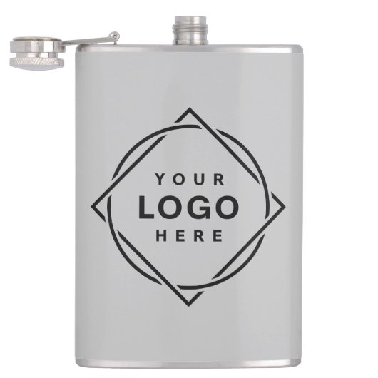 Eleganter und sanfter schwarzer QR-Code Flachmann (Geöffnet)