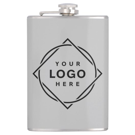 Eleganter und sanfter schwarzer QR-Code Flachmann (Vorderseite)