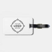 Eleganter und sanfter schwarzer QR-Code Gepäckanhänger (Rückseite horizontal)