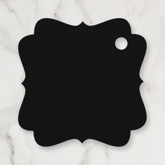 Eleganter und sanfter schwarzer QR-Code Geschenkanhänger (Rückseite)