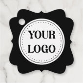 Eleganter und sanfter schwarzer QR-Code Geschenkanhänger (Vorderseite)