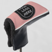 Eleganter und sanfter schwarzer QR-Code Golf Headcover (3/4 Vorderseite)