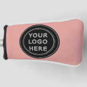 Eleganter und sanfter schwarzer QR-Code Golf Headcover (Vorderseite)