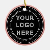 Eleganter und sanfter schwarzer QR-Code Keramik Ornament (Vorne)