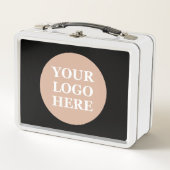 Eleganter und sanfter schwarzer QR-Code Metall Brotdose (Vorderseite)