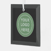 Eleganter und sanfter schwarzer QR-Code Ornament Aus Glas (Vorderseite links)