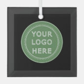 Eleganter und sanfter schwarzer QR-Code Ornament Aus Glas (Vorderseite)