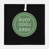 Eleganter und sanfter schwarzer QR-Code Ornament Aus Glas (Rückseite)