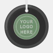 Eleganter und sanfter schwarzer QR-Code Ornament Aus Glas (Vorderseite)